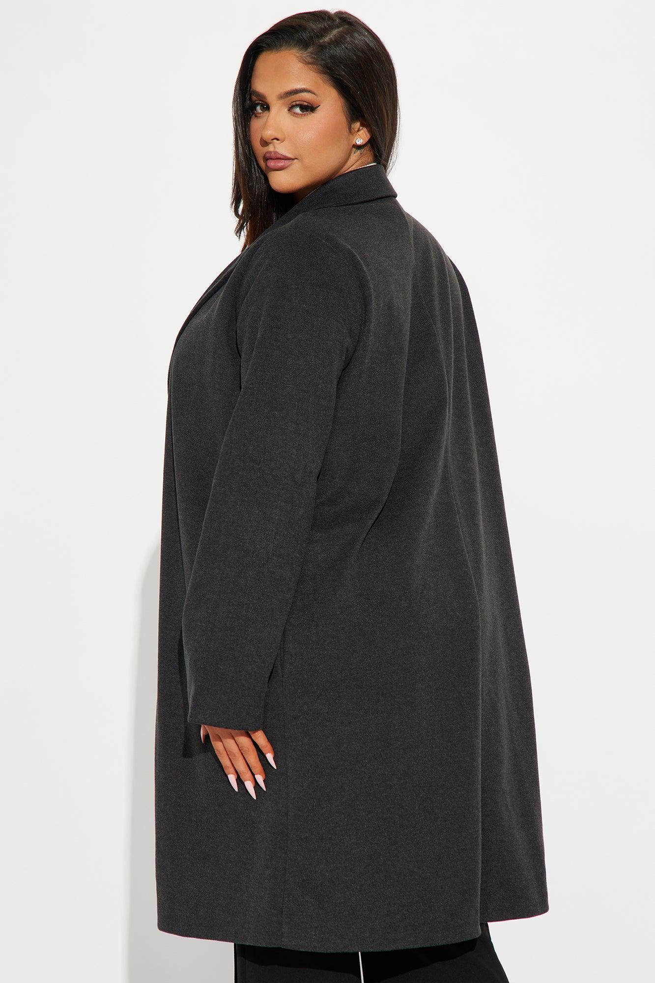 Downtown Errands Wool Trench - Charcoal Product Image