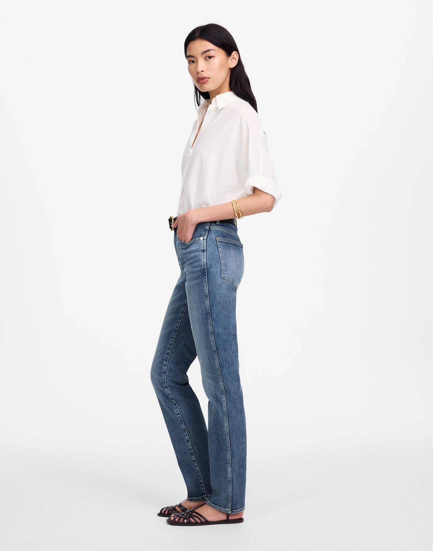 Petite High-Rise Stovepipe Jeans in Ashland Wash Product Image