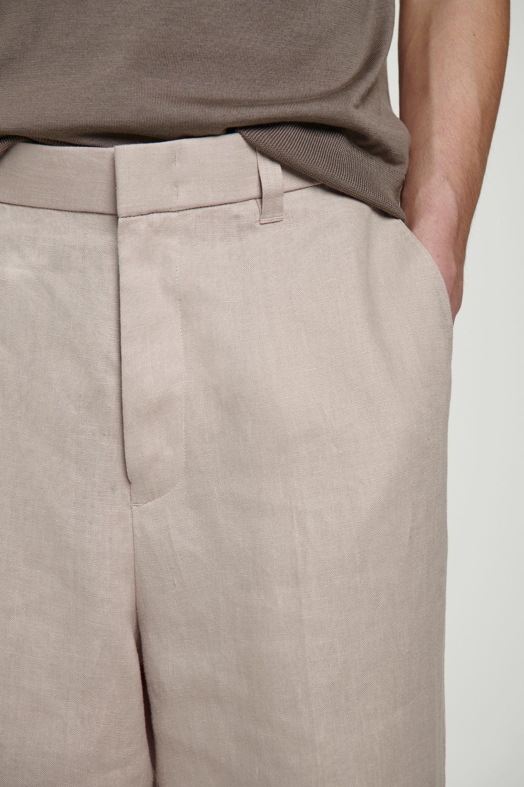 FLUID LINEN WIDE-LEG PANTS Product Image
