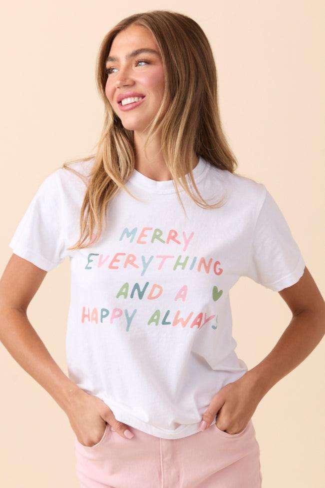 Merry Everything White Graphic Tee Product Image