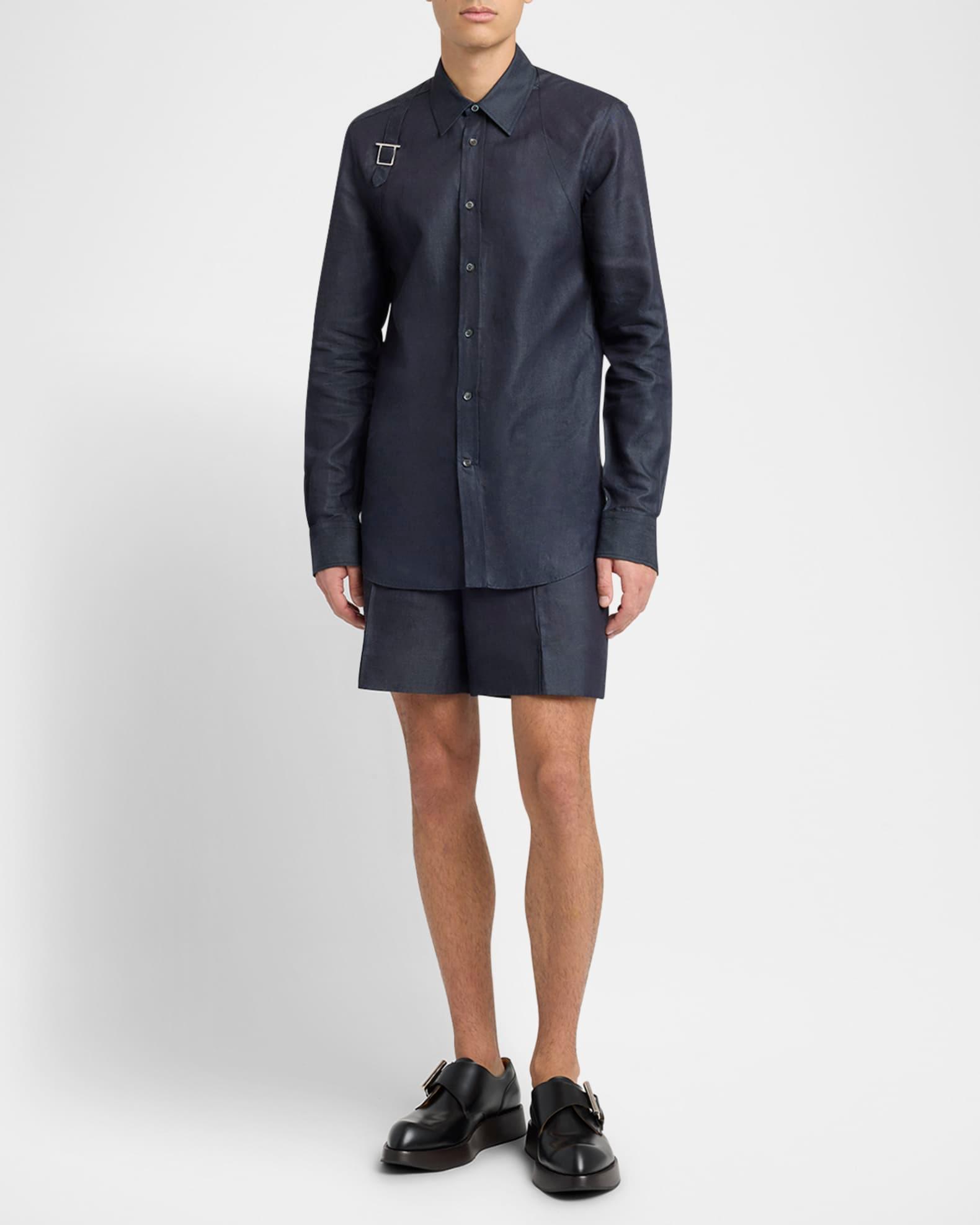 Men's Denim Pintuck Shorts Product Image