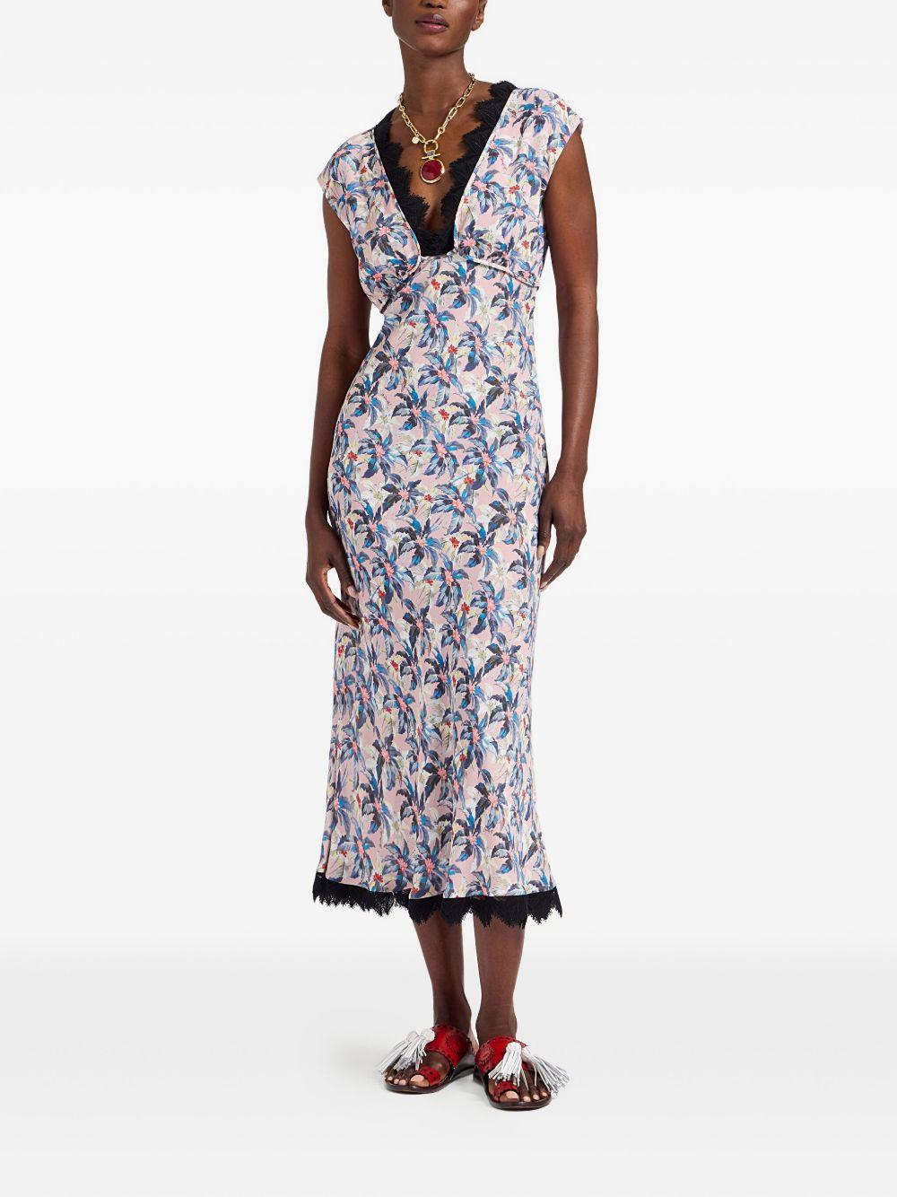 Luna floral-print V-neck midi dress Product Image