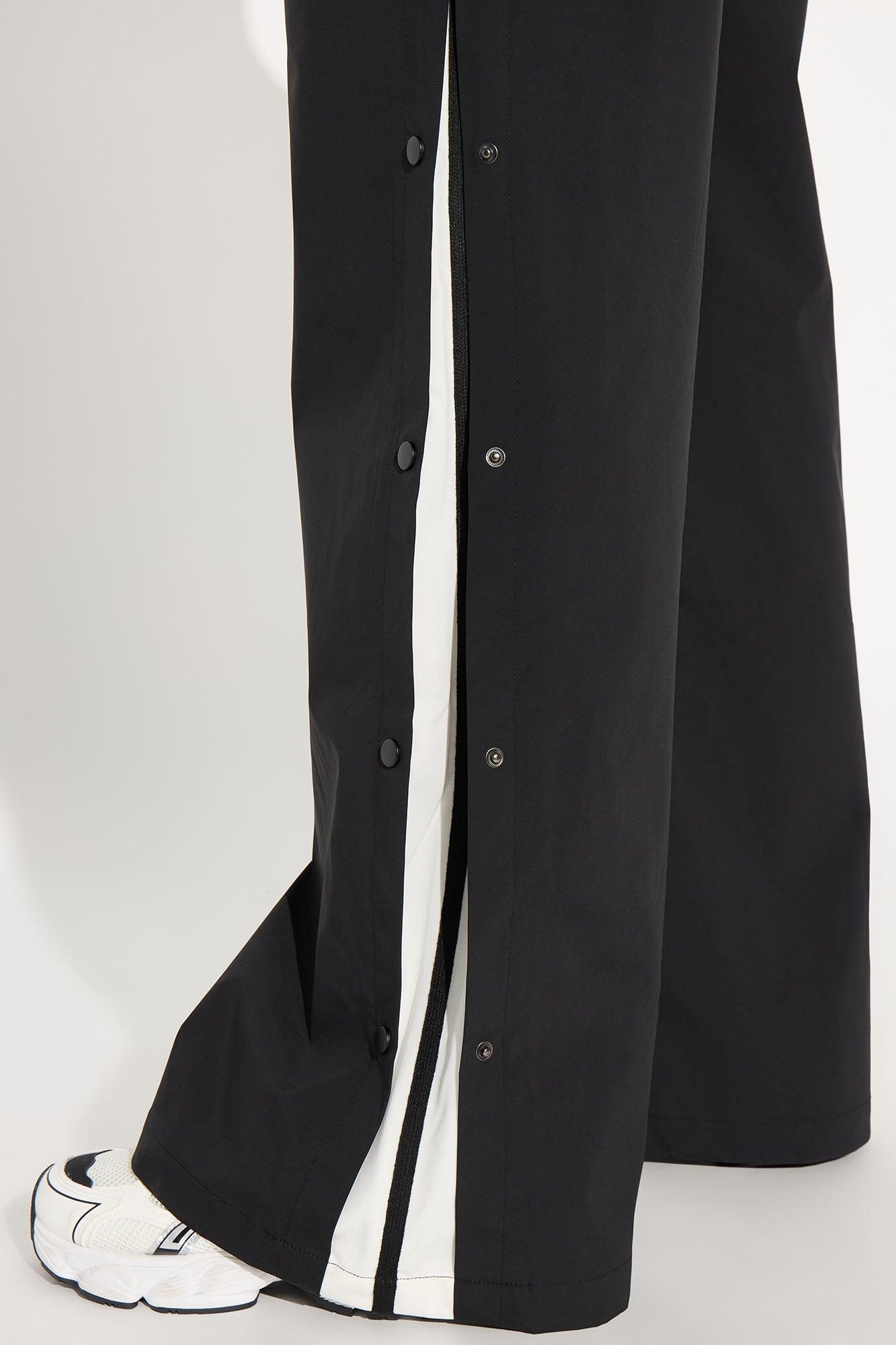 Jennie Snap Button Track Pant - Black/White Product Image