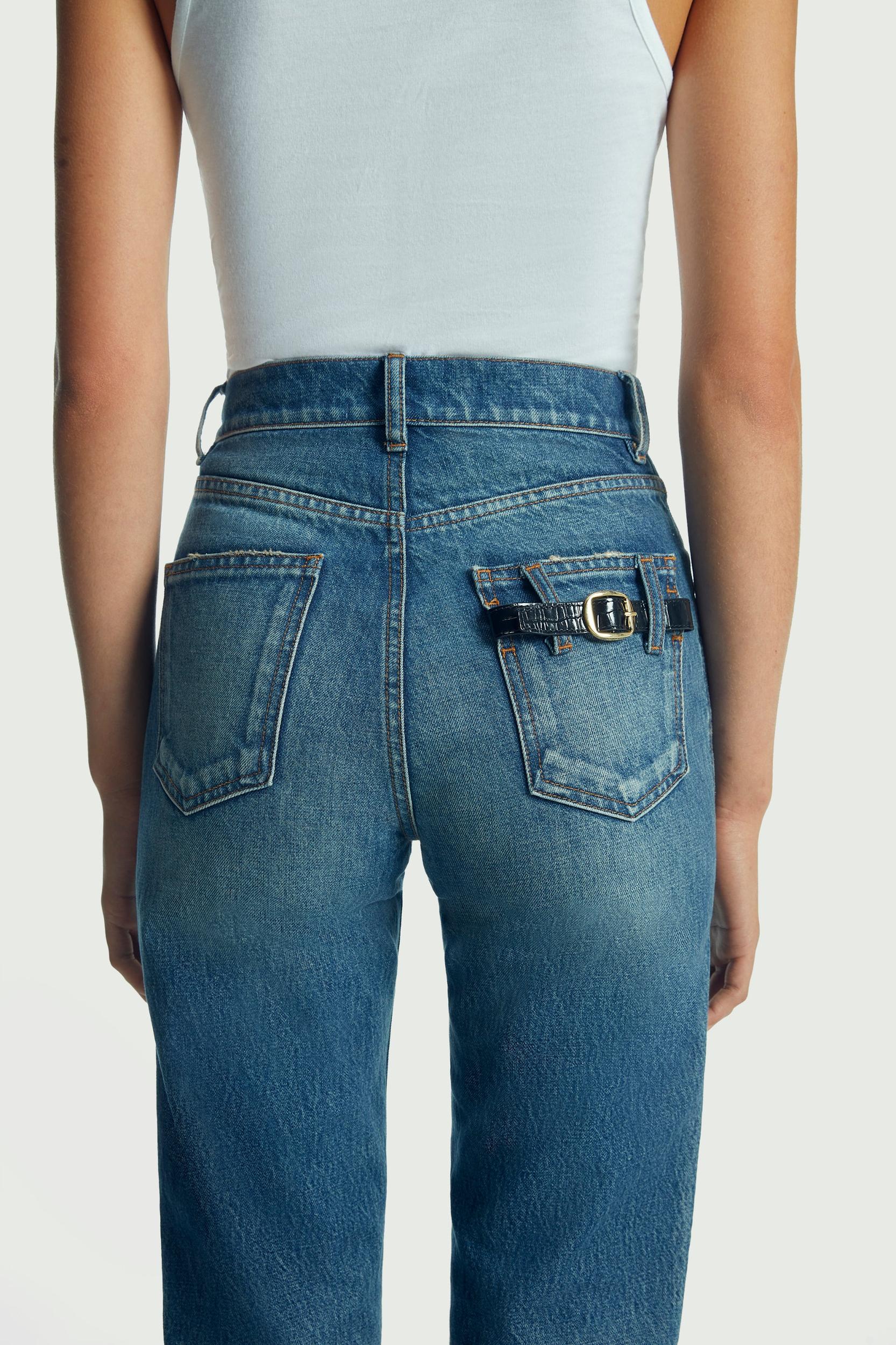 Straight Leg Denim Pants Product Image