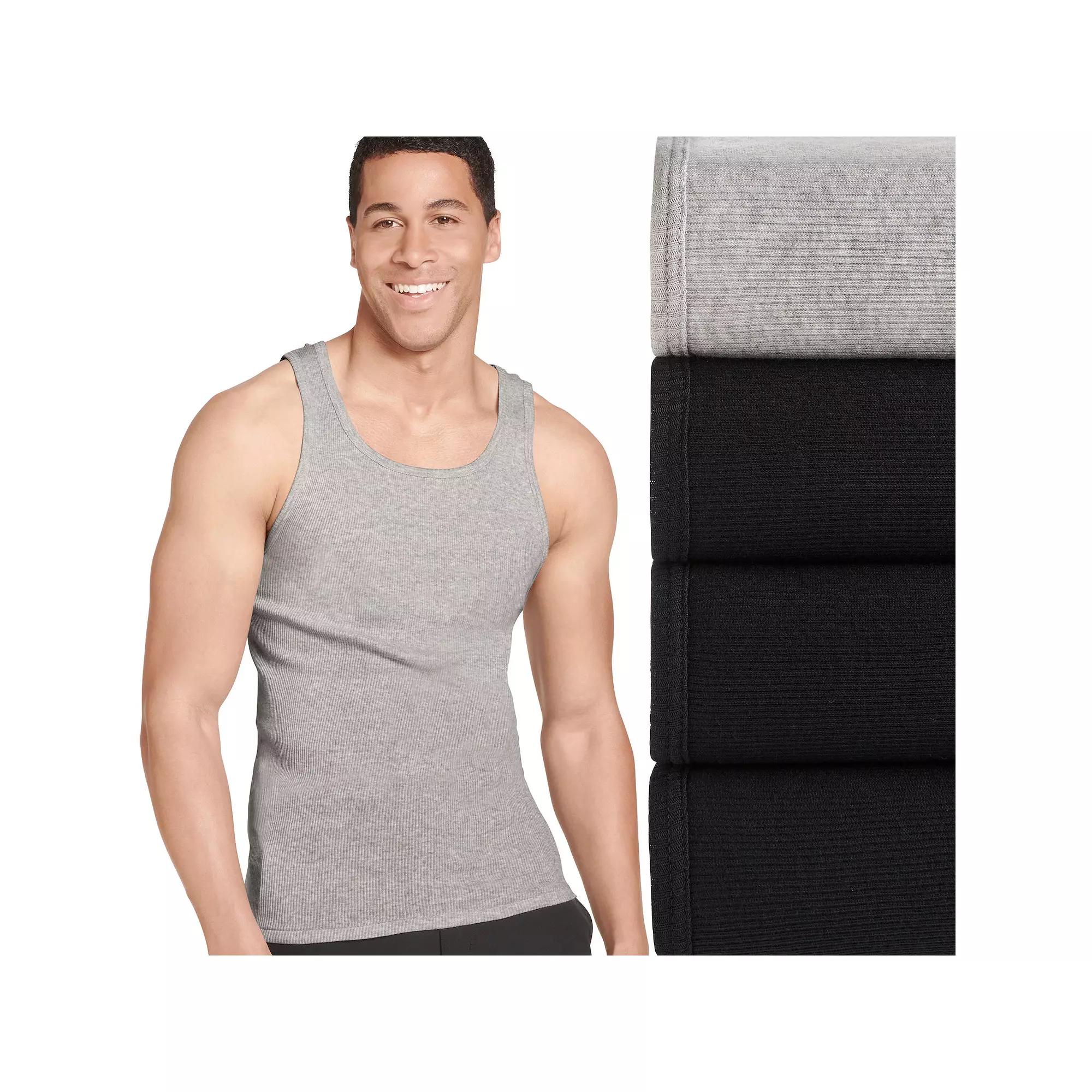 Men's Jockey® 4-Pack Fitted Cotton A-Shirt Tank Undershirt,  Product Image