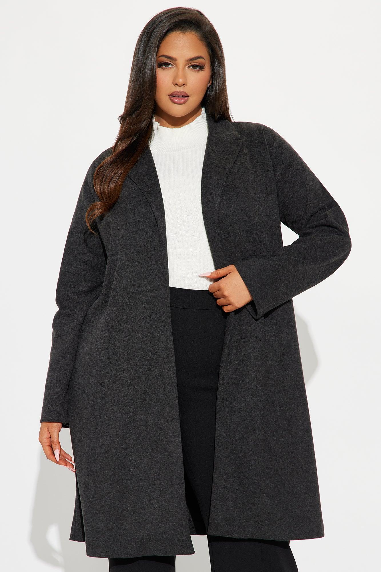 Downtown Errands Wool Trench - Charcoal Product Image