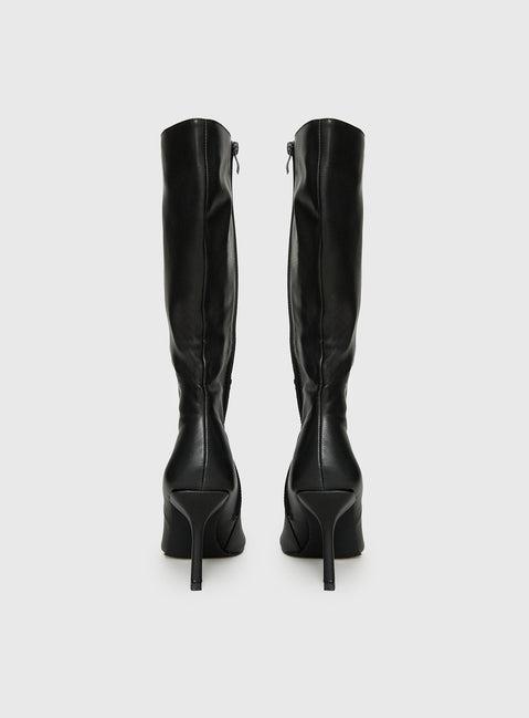 Elodiee Knee High Boots Black Product Image