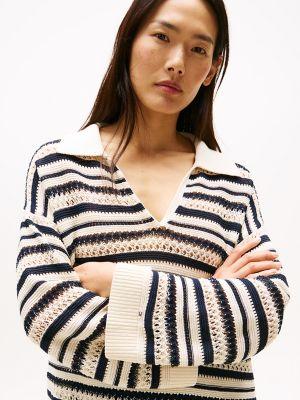 Crochet Polo Sweater Product Image