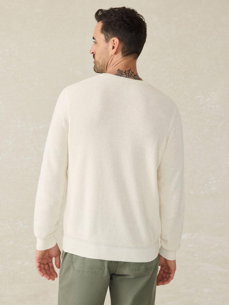 Sunwashed Crewneck Sweater - White Shell Product Image
