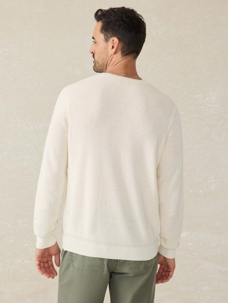 Sunwashed Crewneck Sweater - White Shell Product Image
