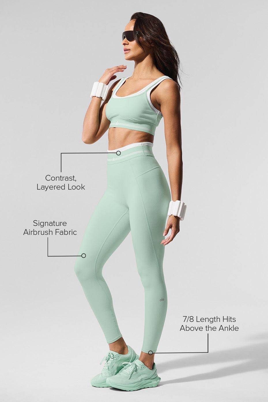 Airbrush High-Waist 7/8 Better Together Legging - Spearmint/White Female Product Image