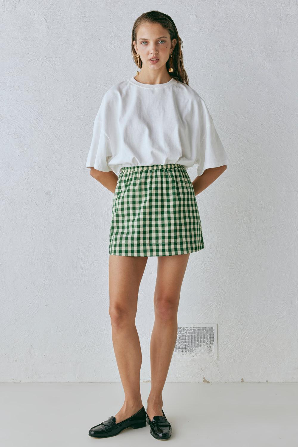 Elka Mini Skirt Green Check Product Image