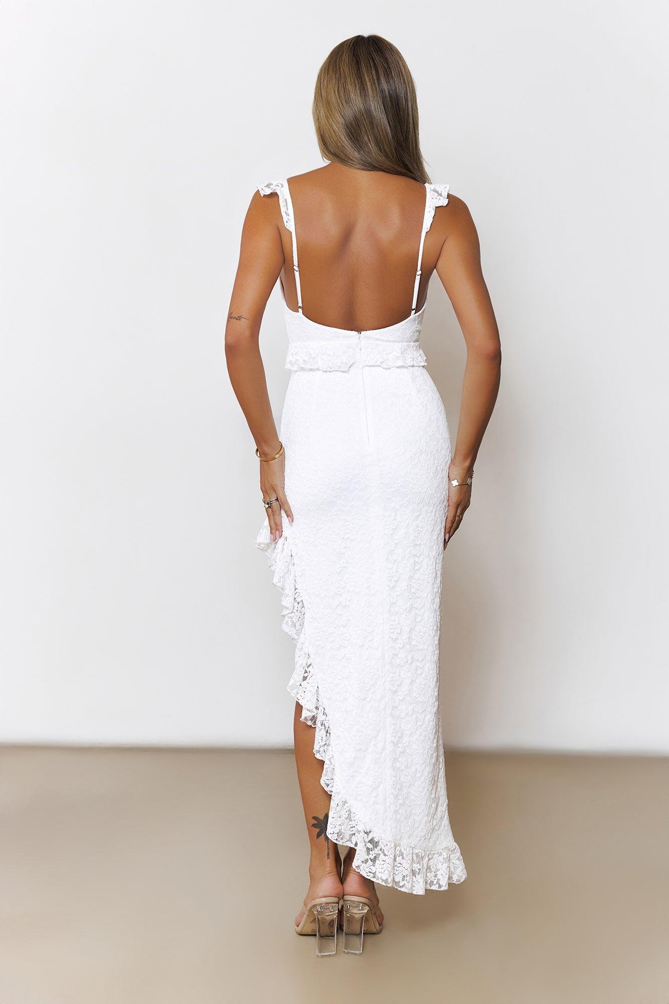 Enchanted By You Lace Midi Dress White Product Image