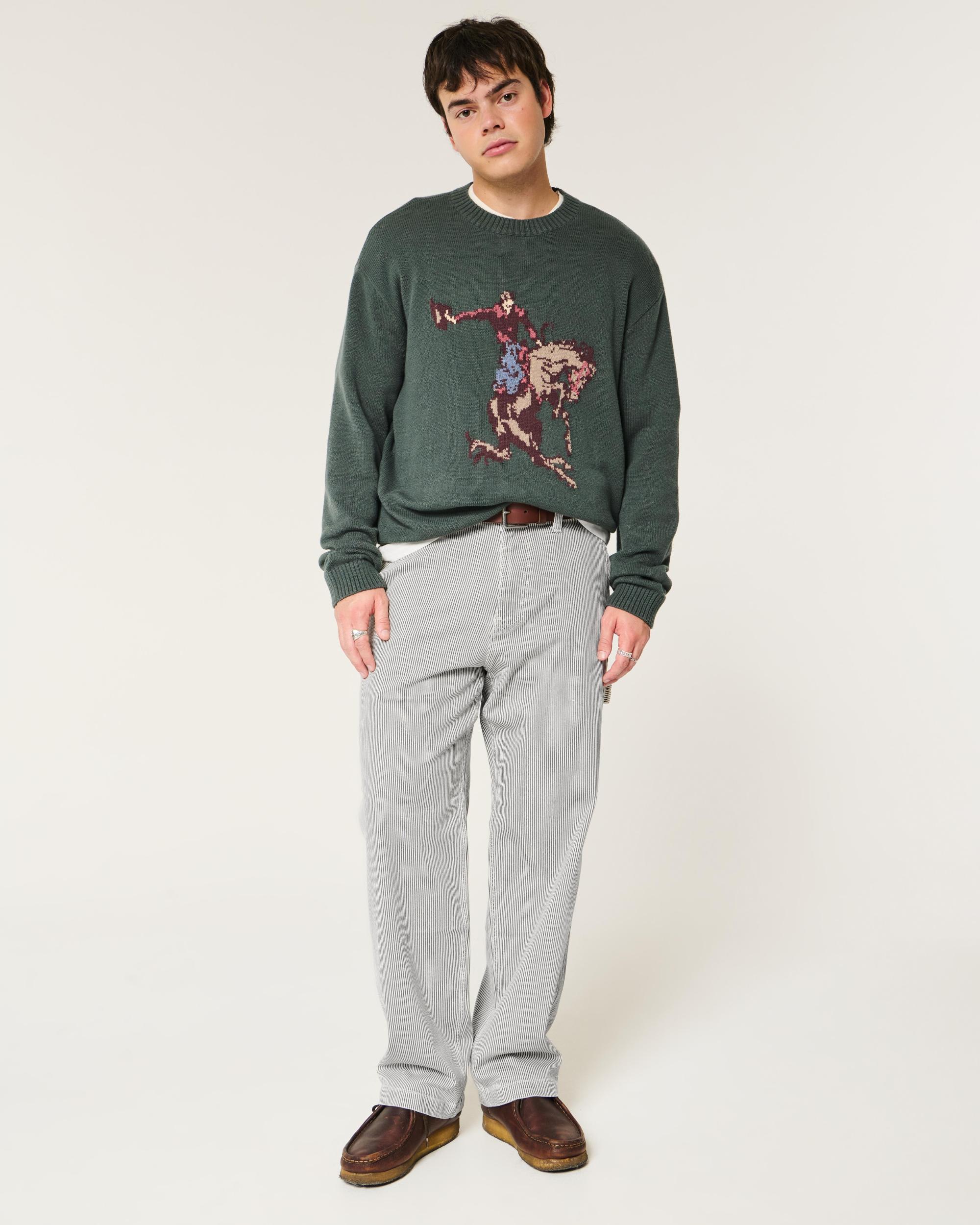 Railroad Stripe Baggy Painter Jeans Product Image