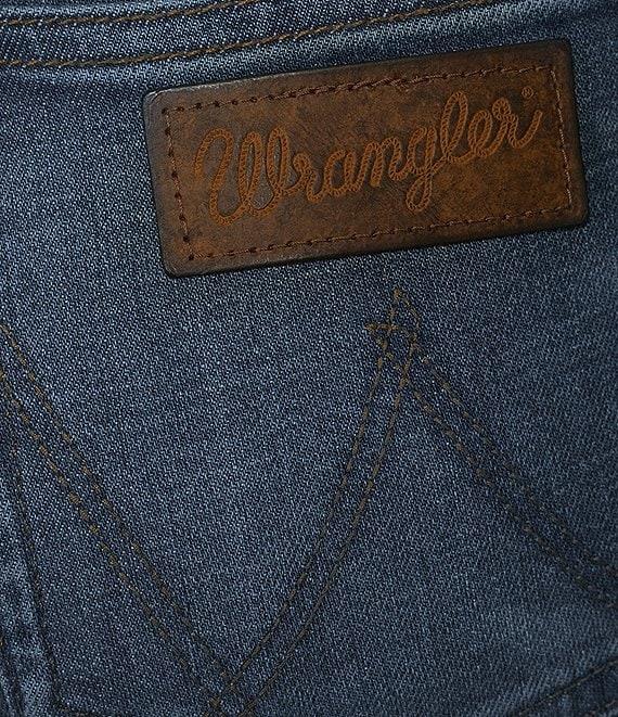 Wrangler® Mid Rise Trumpet Flare Stripe Print Western Jeans Product Image