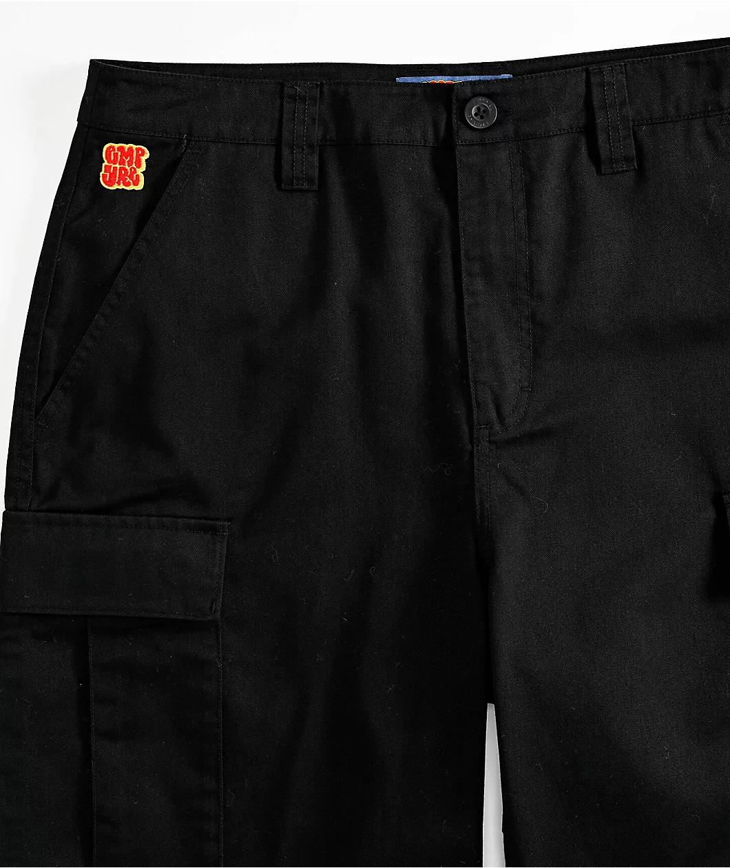 Empyre Cargo Loose Fit Black Skate Shorts Product Image