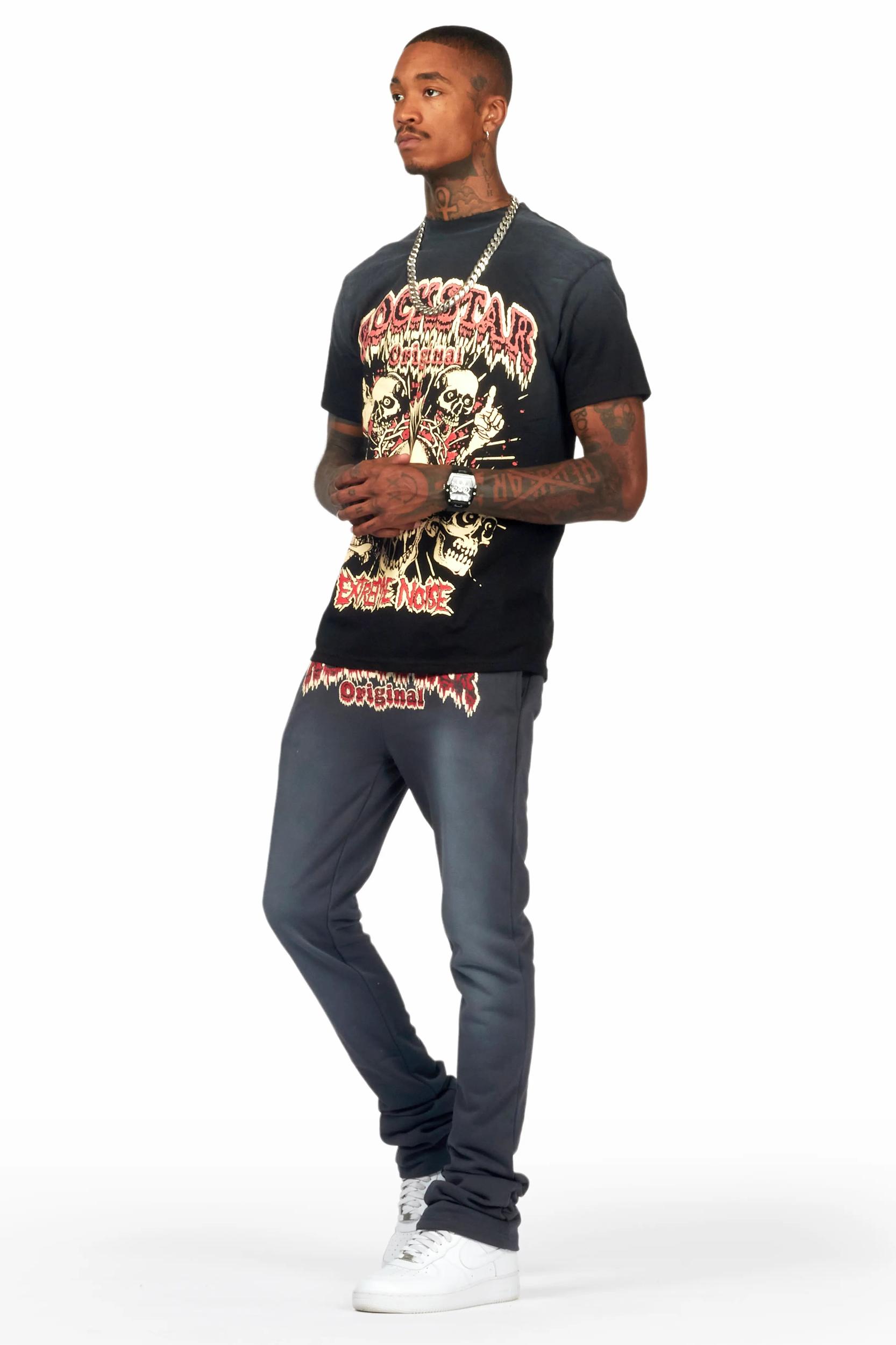 Tabor Black T-Shirt/Stacked Flare Track Set Male Product Image