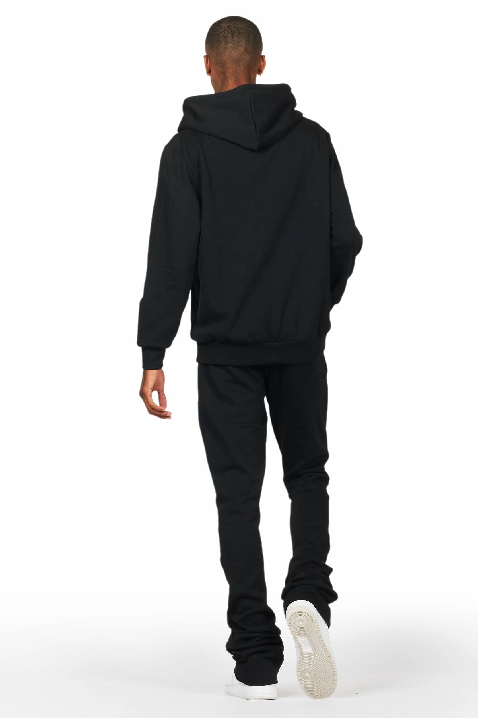 Raffer Black Hoodie/Super Stacked Flare Track Set Male Product Image