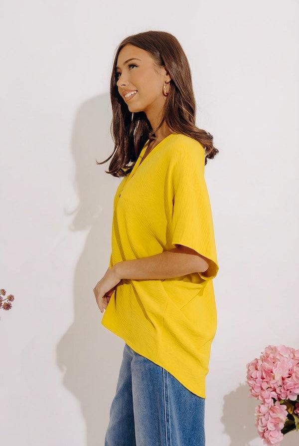 Sunshine Splendor Shift Top in Yellow Product Image