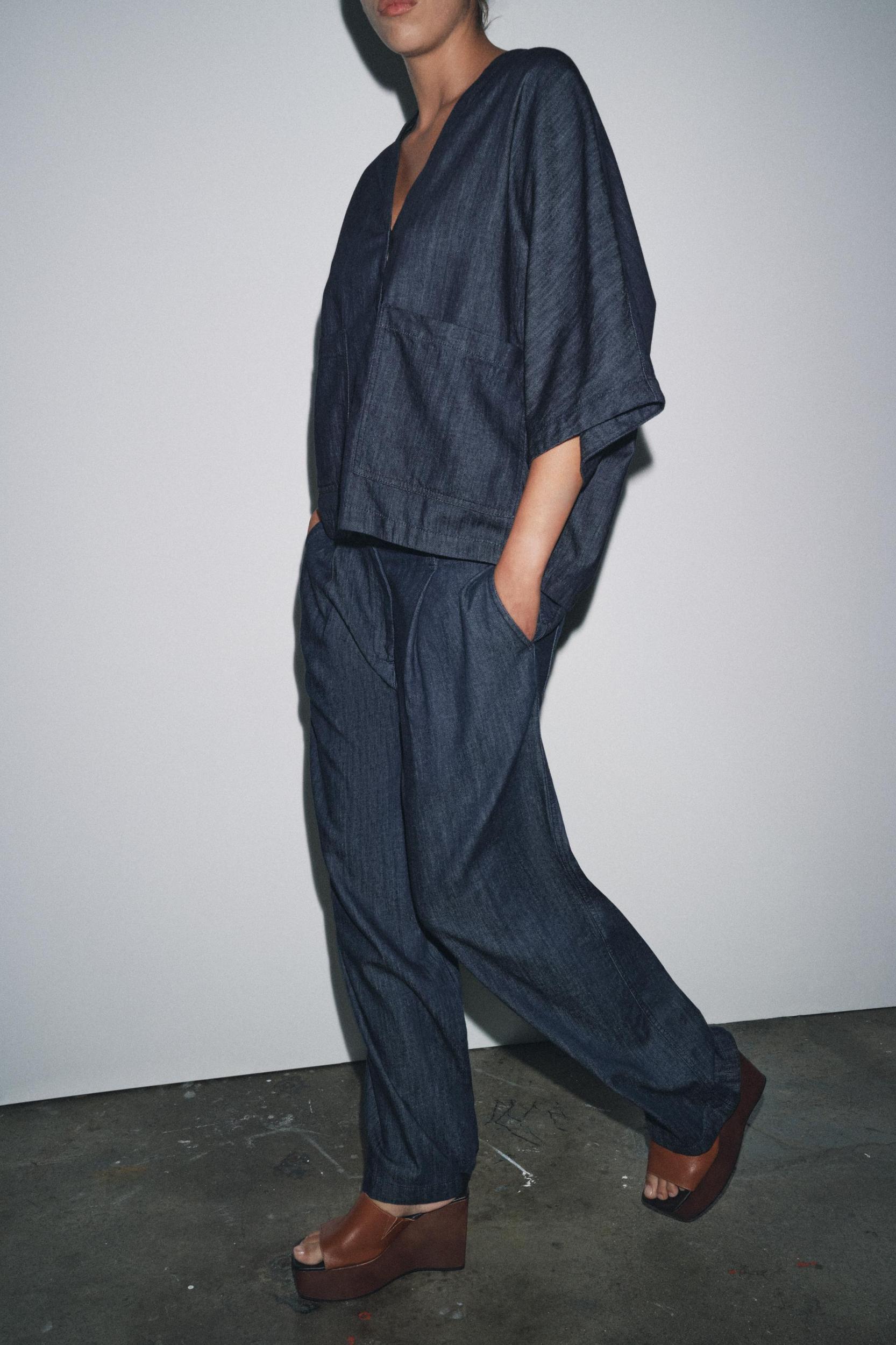 RELAXED DENIM SHIRT ZW COLLECTION Product Image