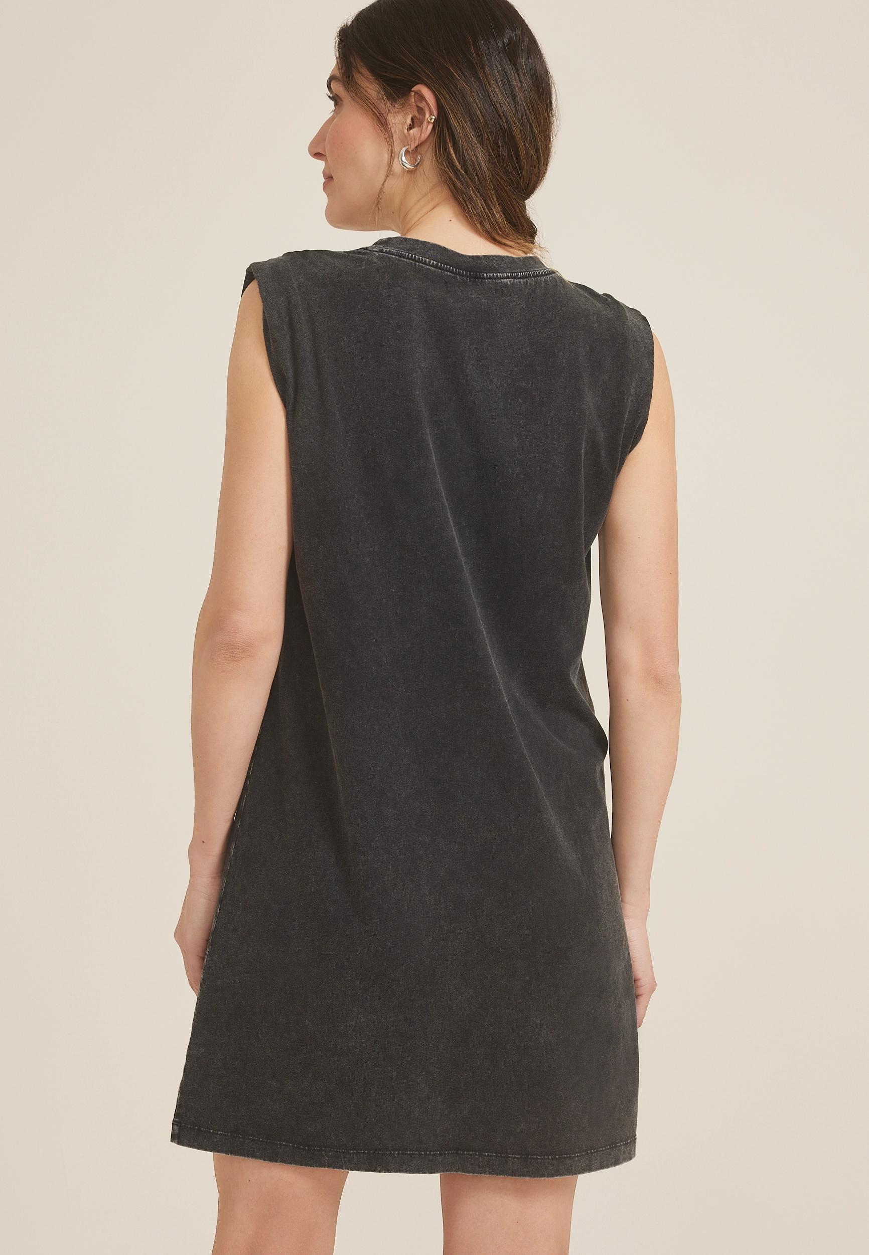 Maurices Womens Rock & Roll Cap Sleeve Graphic T Shirt Dress Product Image