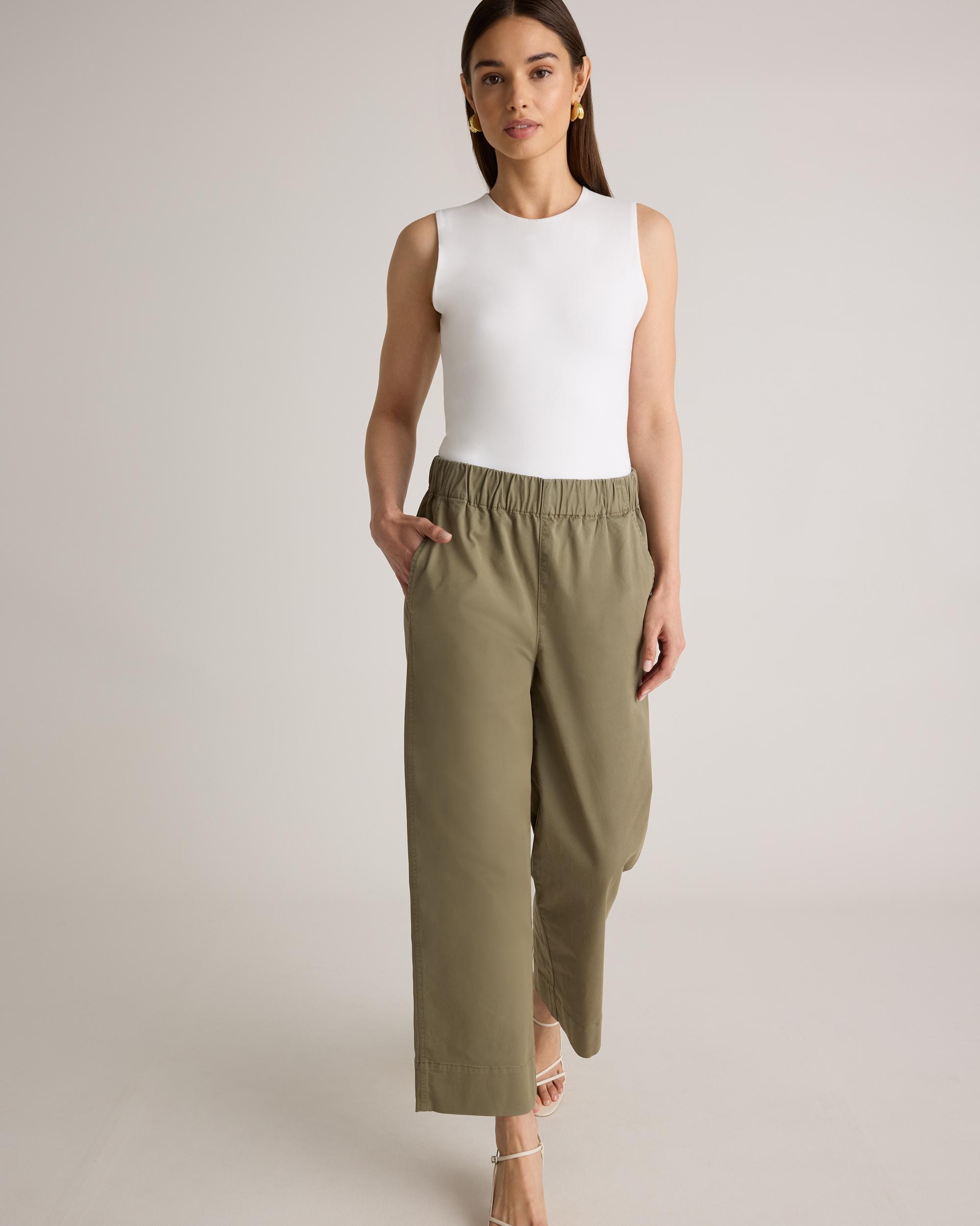 Quince | Women's Organic Stretch Cotton Wide Leg Chino Pants Organic Cotton Product Image