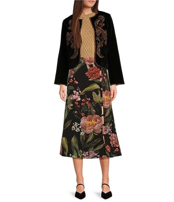 Mestiza New York Althea Crepe Floral Print Midi A-Line Skirt Product Image