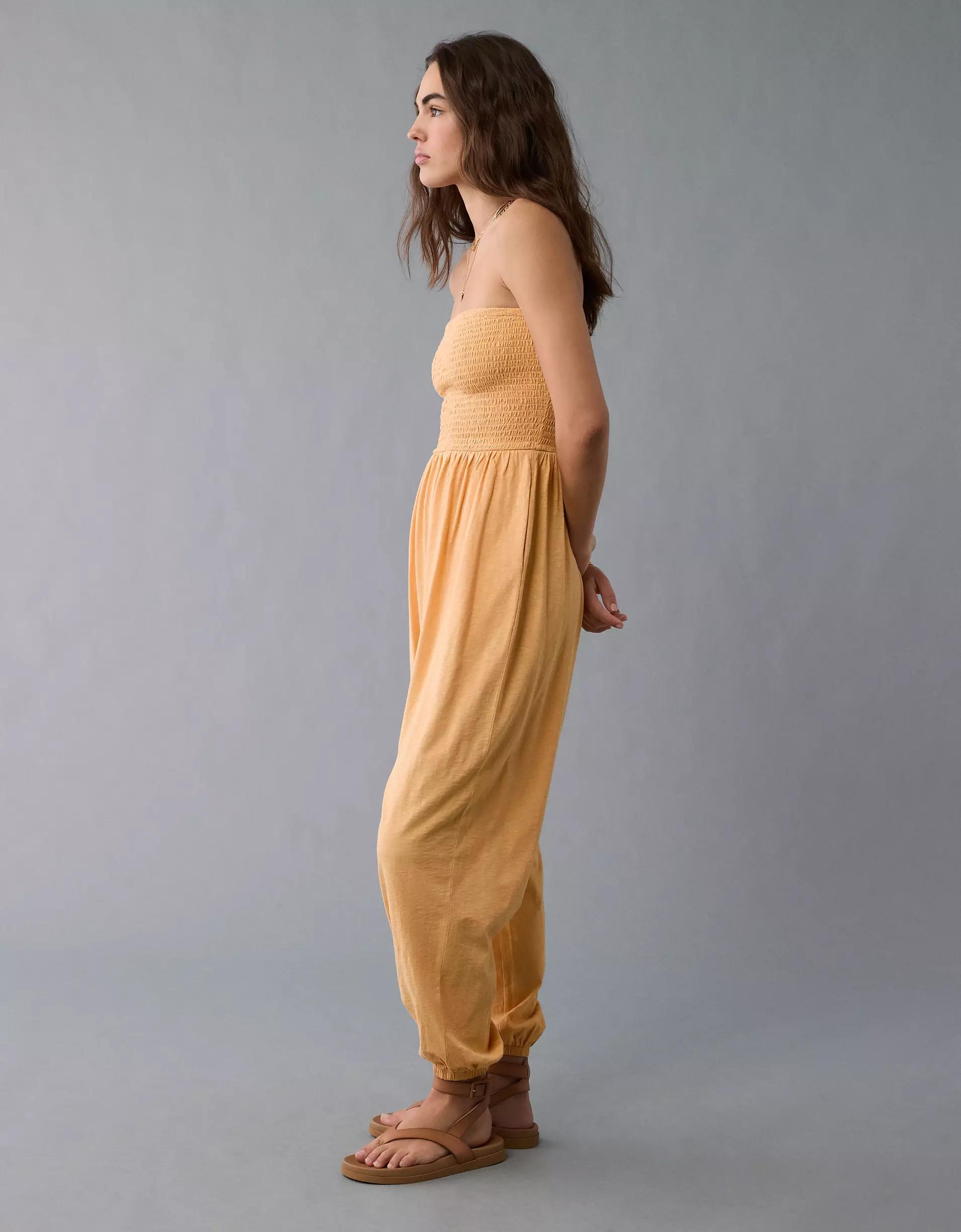 AE Sunchaser Knit Smocked Tube Jumpsuit Product Image