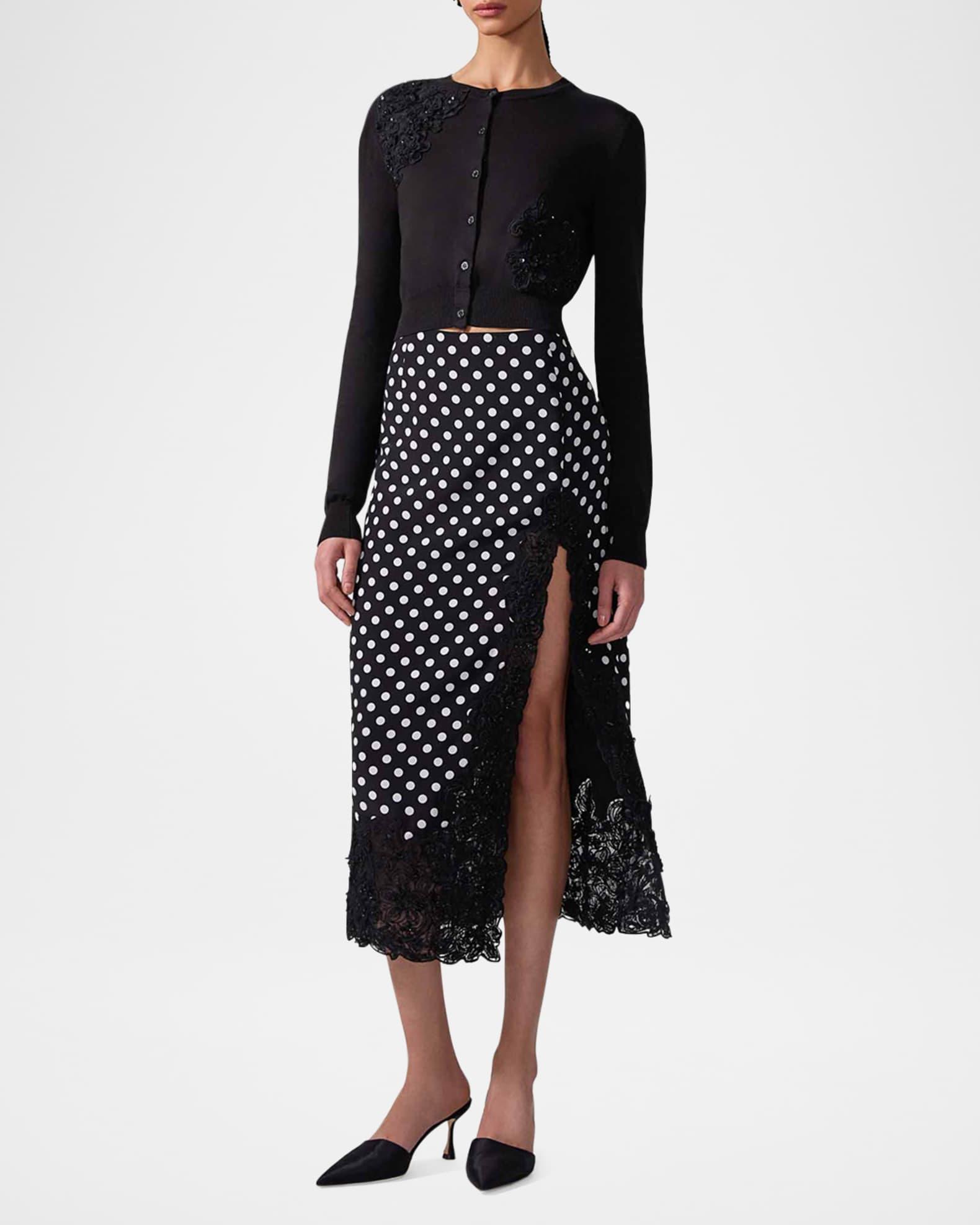 Beaded Lace Crewneck Crop Cardigan Product Image