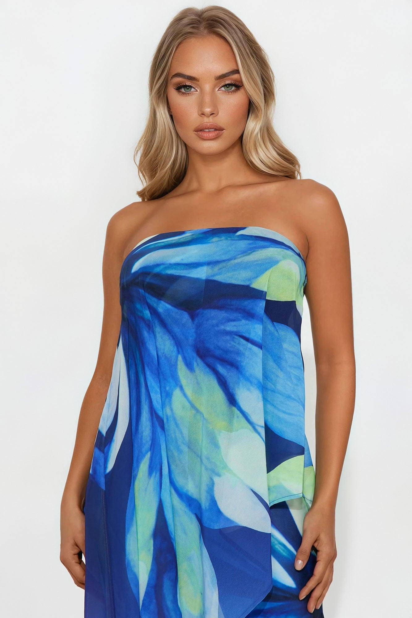 Danielle Flowy Floral Jumpsuit - Blue Female Product Image