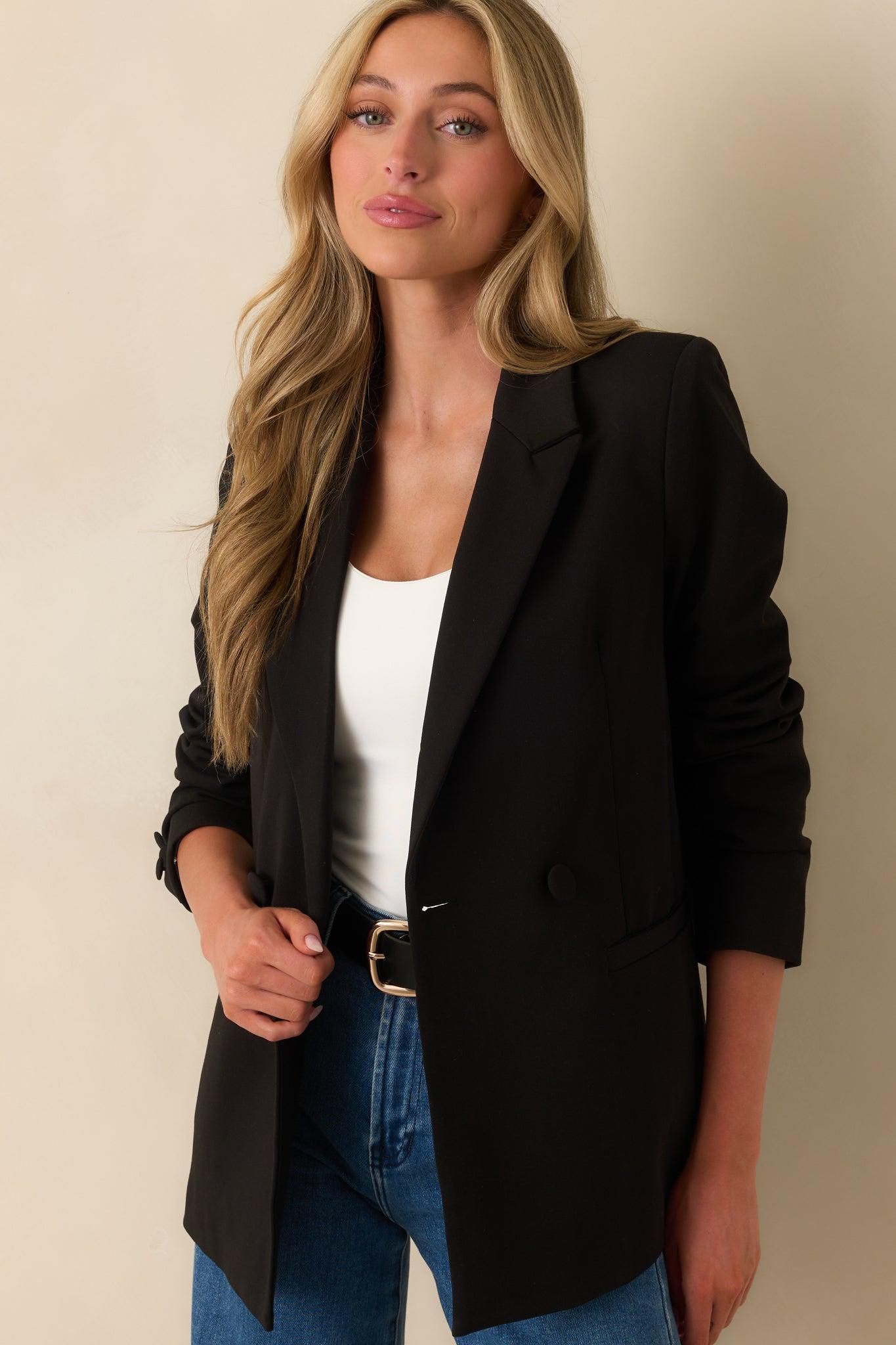 Down To Business Black Blazer Product Image