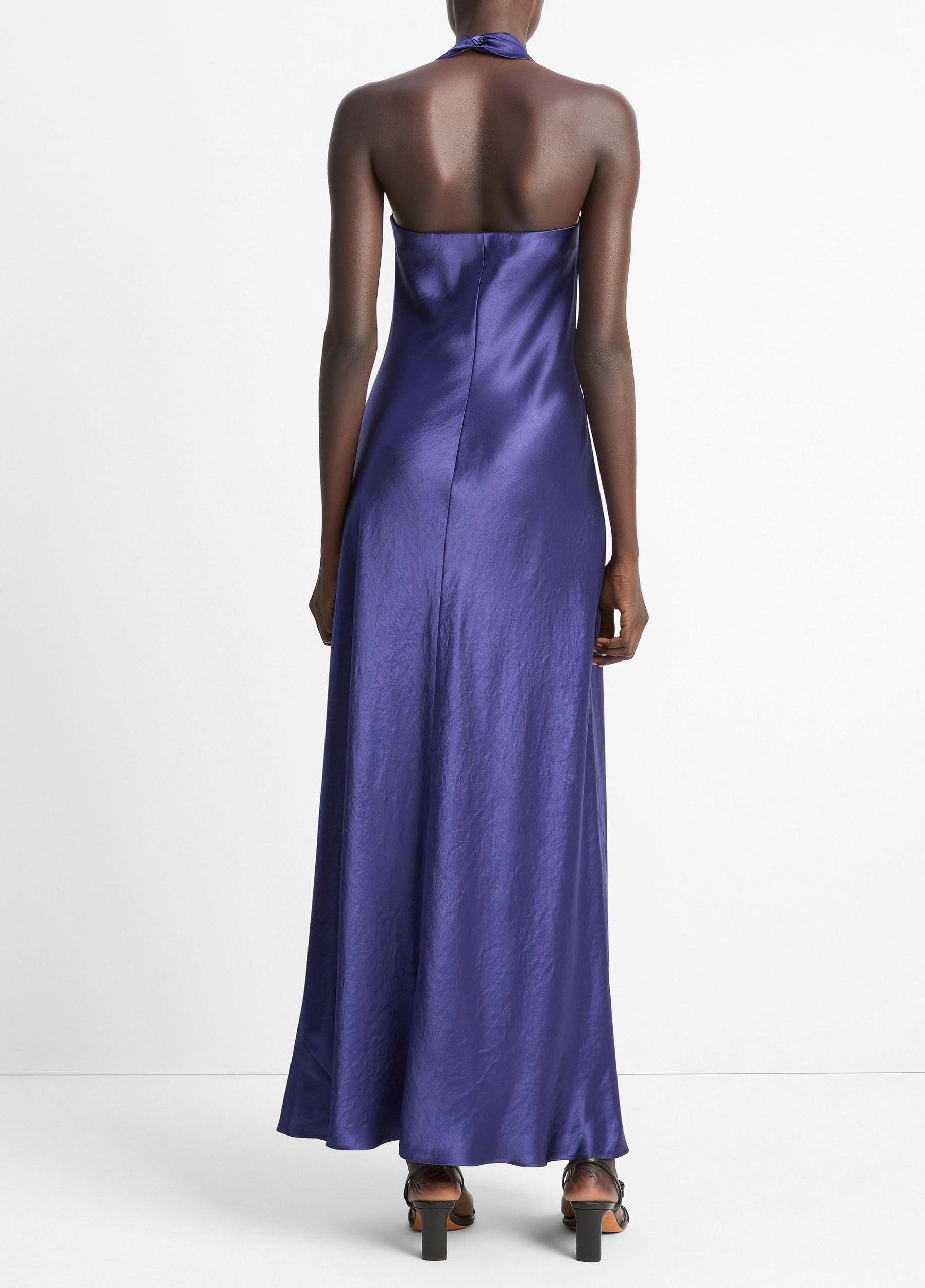 Satin Cowl-Neck Maxi Dress Product Image
