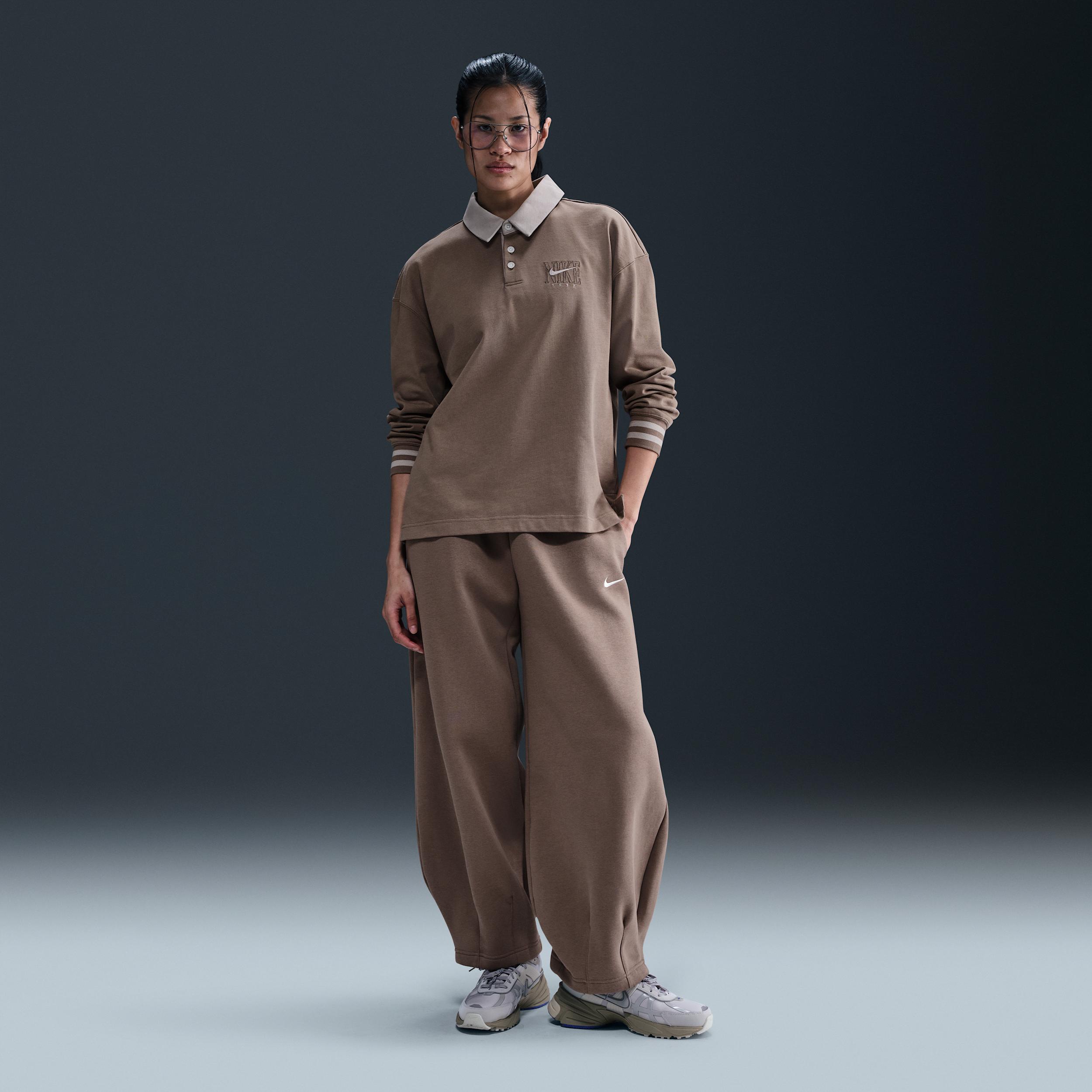 Women's Nike Sportswear Essential Oversized Long-Sleeve Polo Product Image