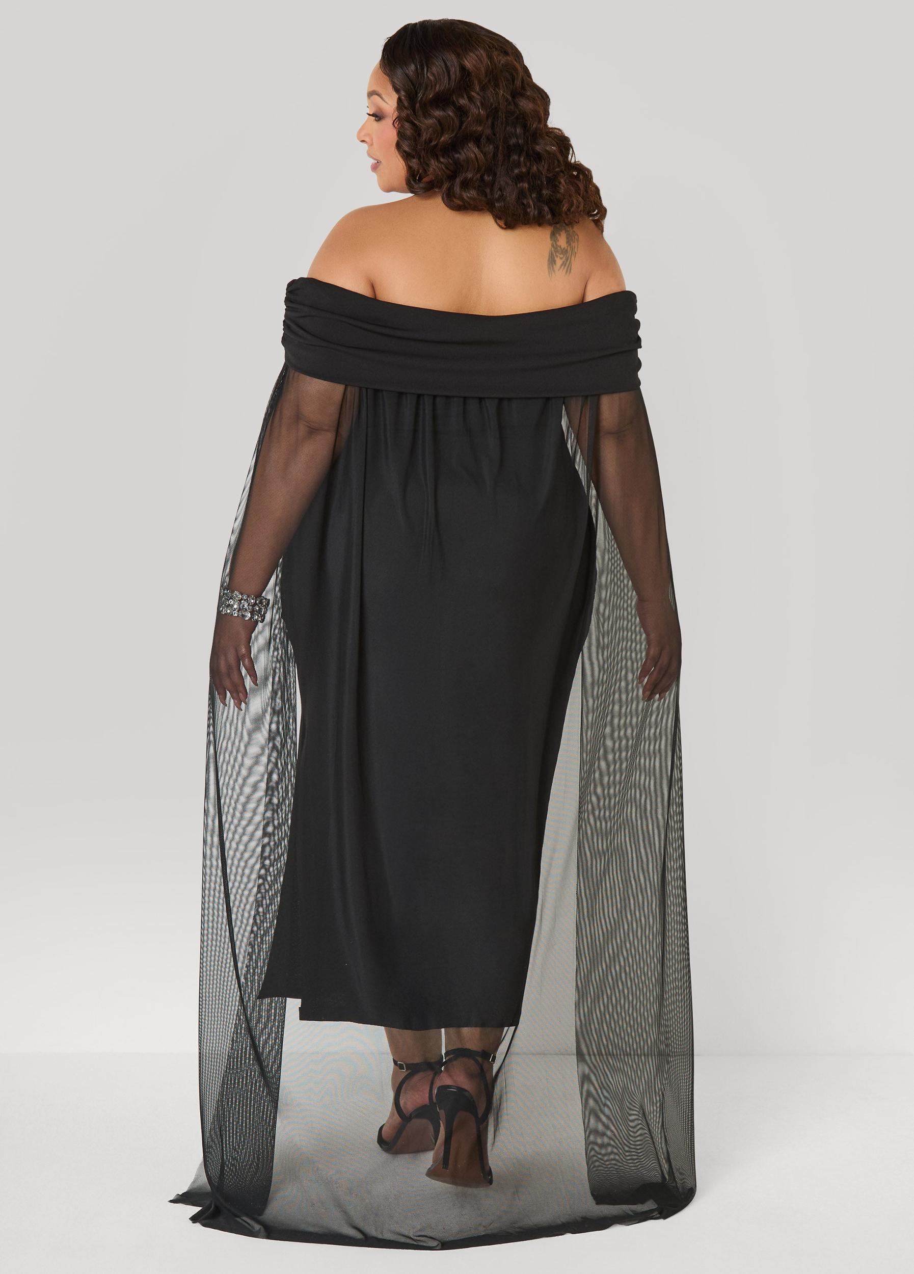Off The Shoulder Cape Dress Product Image