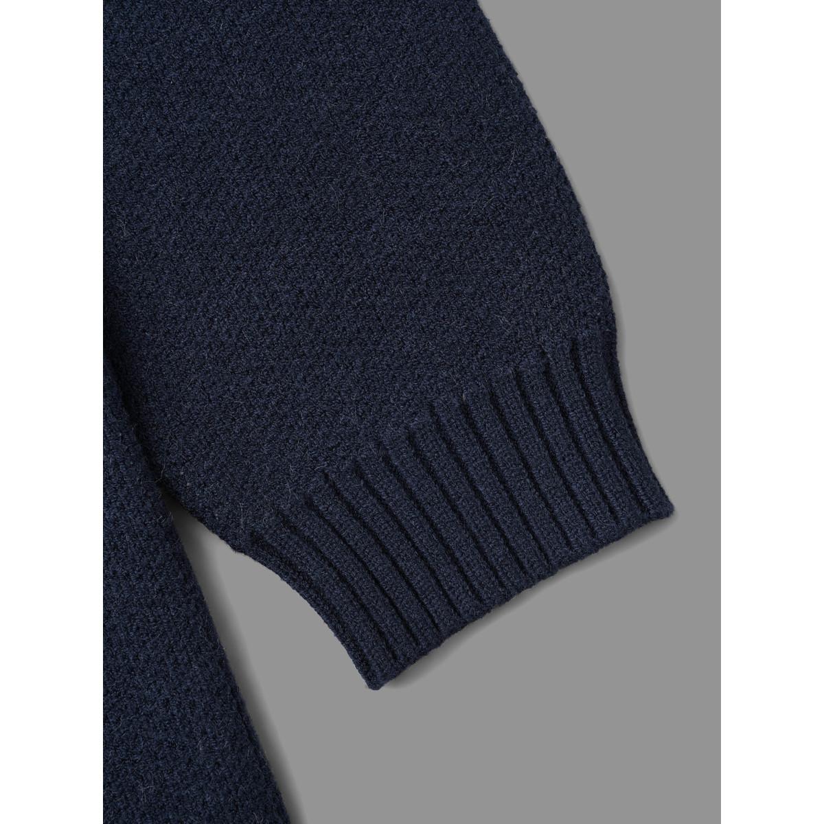 Plus Size Floral Contrast Patchwork Drop Shoulder Pullover Indigo Women Casual Loose Long Sleeve Round Neck Everyday Pullovers BloomChic 22-24/3X Product Image