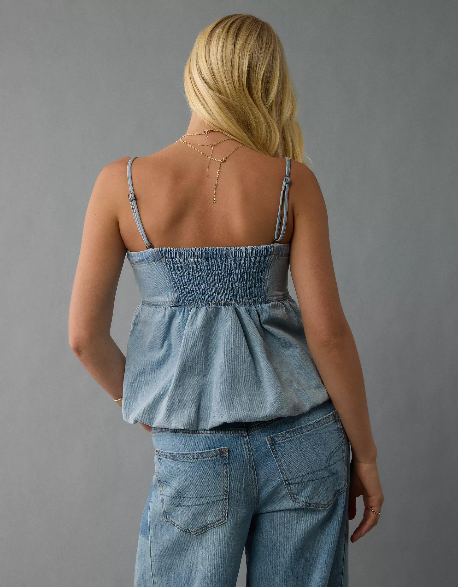 AE Denim Bubble Tube Top Product Image