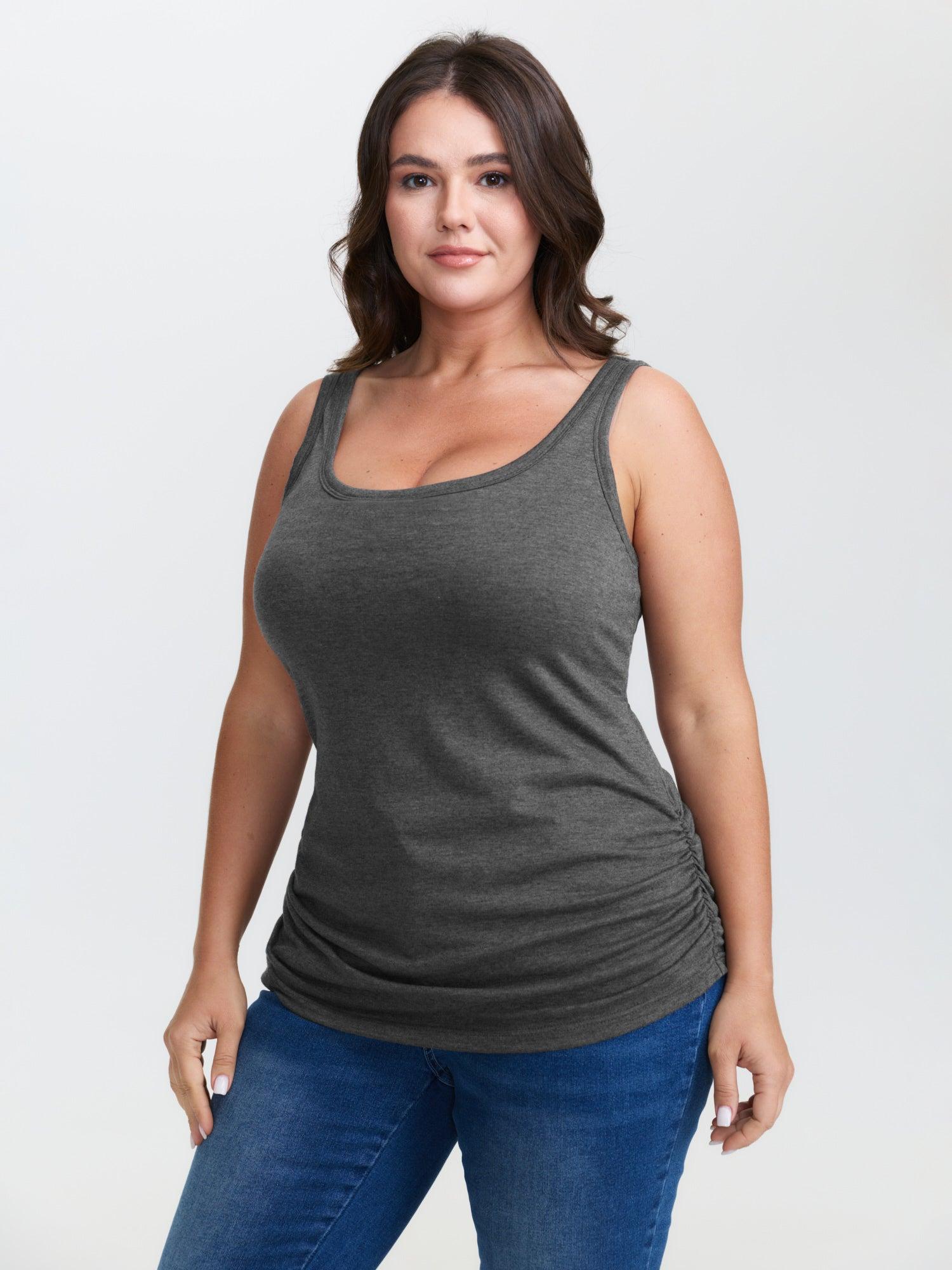 Supportive Bra Pleated Fitted Tank Top Female Product Image