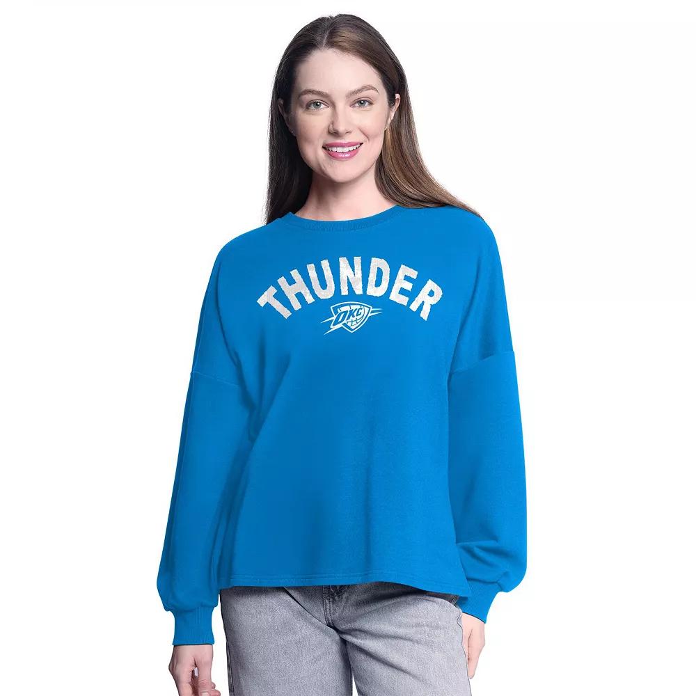 Women's G-III 4Her by Carl Banks Blue Oklahoma City Thunder Athletic Pullover Sweatshirt,  Product Image
