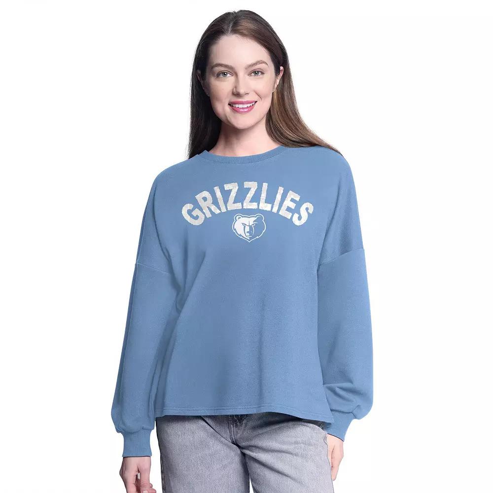 Women's G-III 4Her by Carl Banks Light Blue Memphis Grizzlies Athletic Pullover Sweatshirt,  Product Image