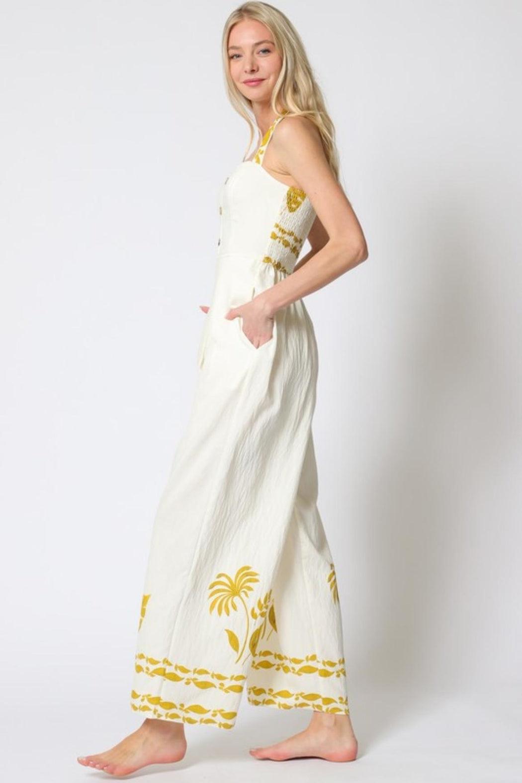 Printed Halter Jumpsuit Product Image