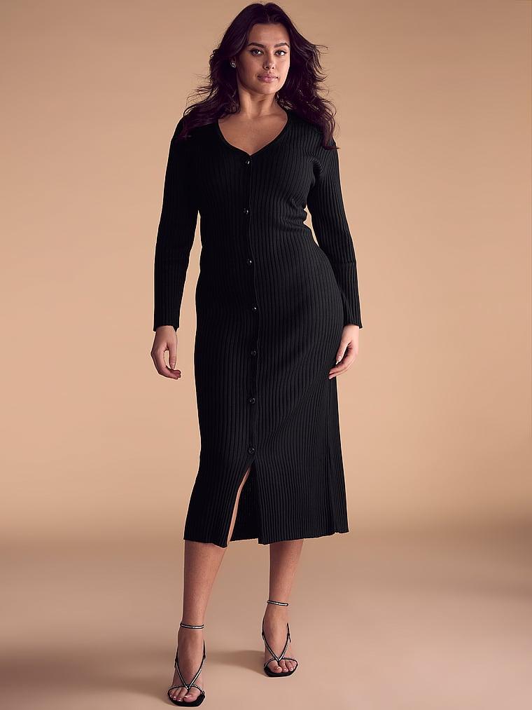 Luxe Crème Knit Cardigan Dress Product Image