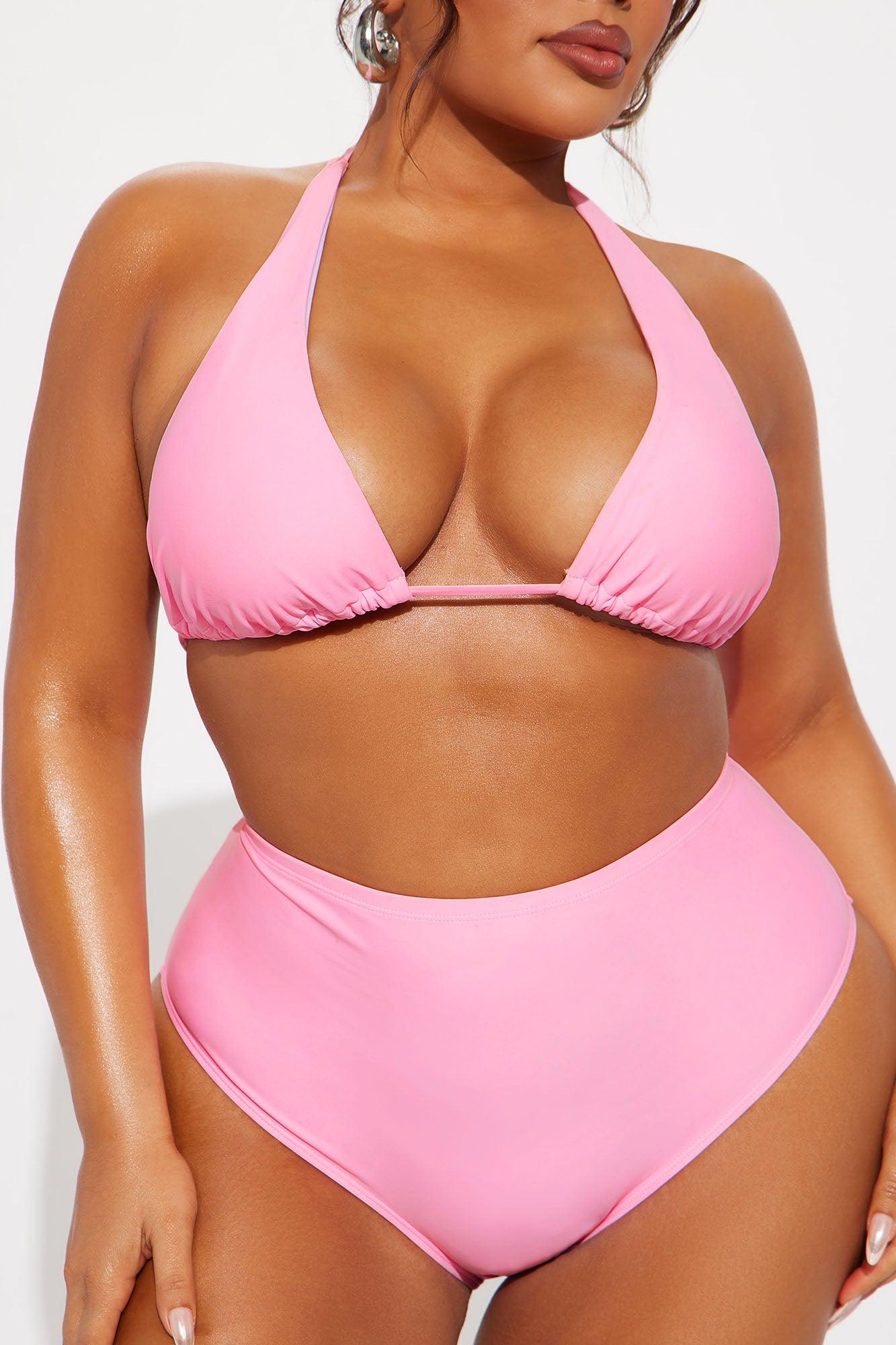 Honolulu Halter High Waist 2 Piece Bikini - Pink Product Image