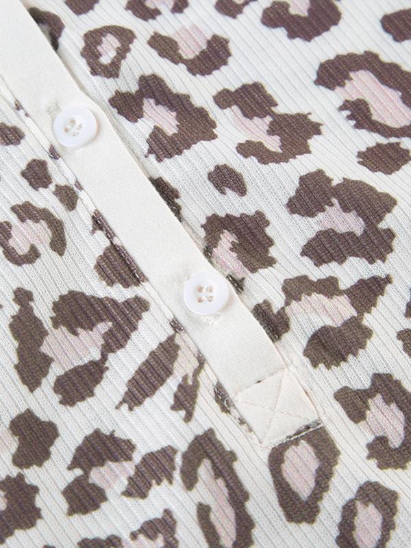 Leopard Print Oversized Long Sleeve Tee Product Image