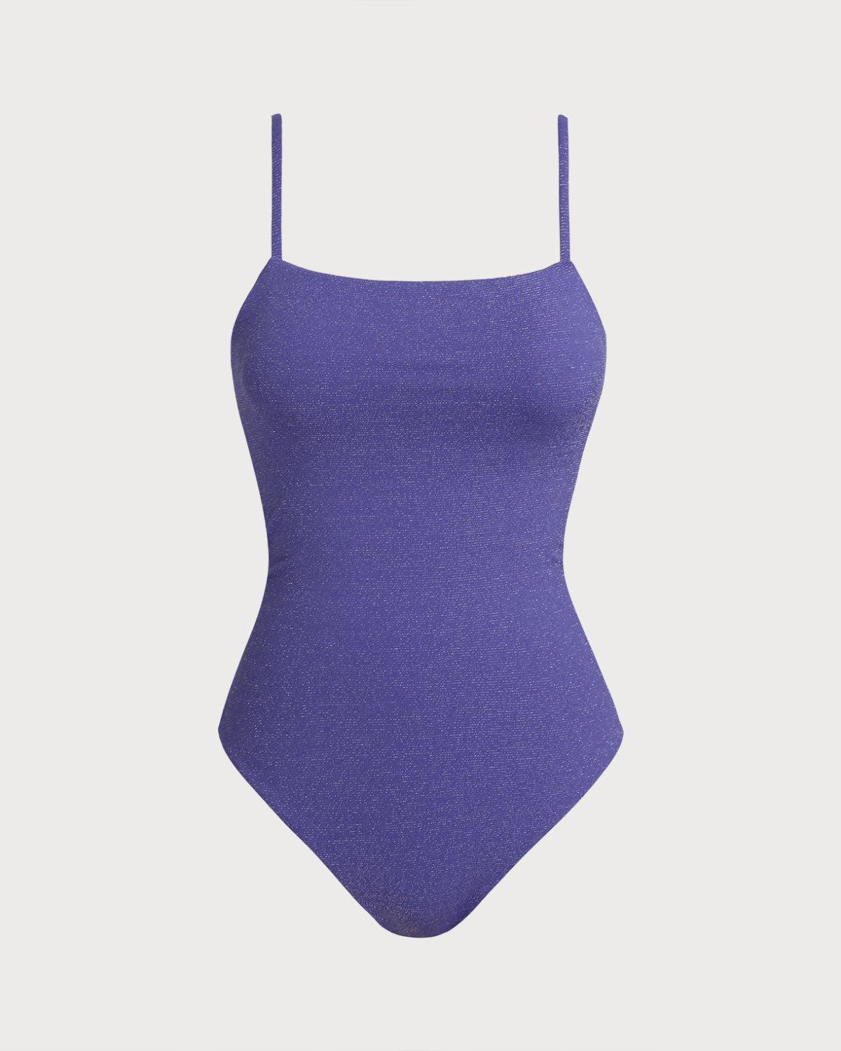 Purple X Cross High Stretch One Piece Swimwear Product Image