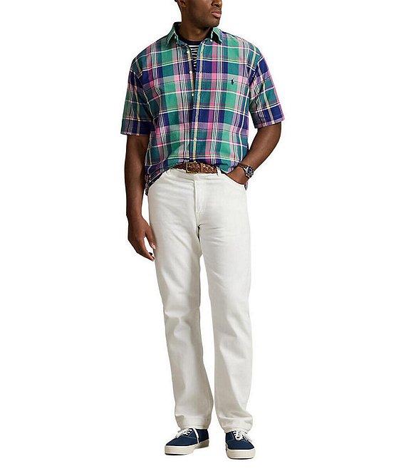 Polo Ralph Lauren Big & Tall Classic Fit Large Plaid Oxford Short Sleeve Woven Shirt Product Image