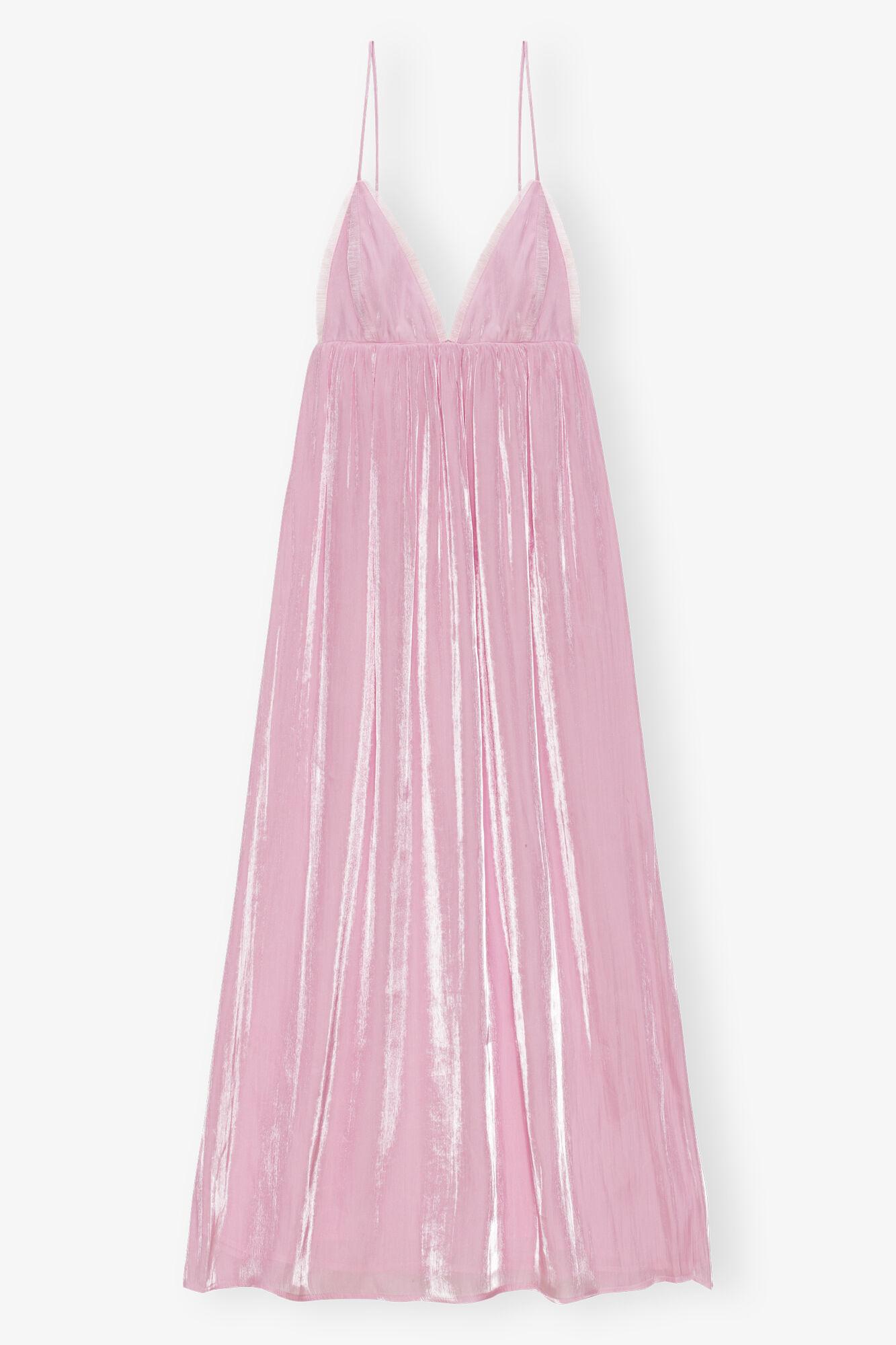 Pink Satin Strap Dress Product Image