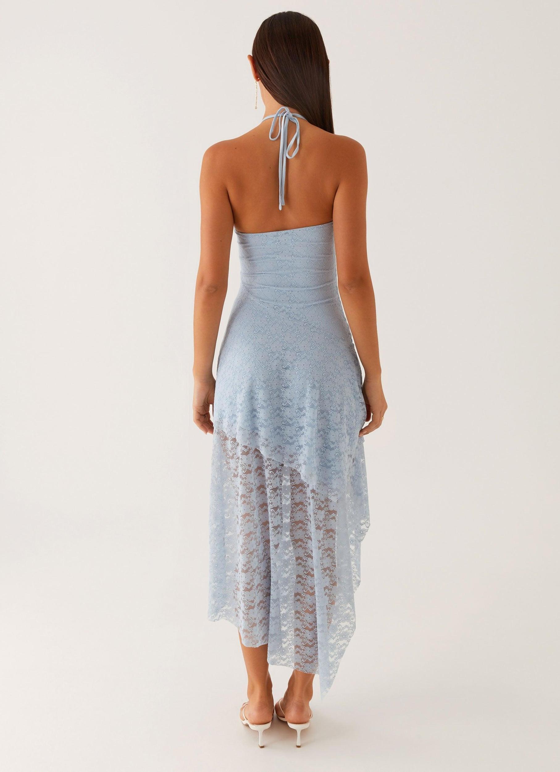 Lyndal Lace Midi Dress - Blue Product Image