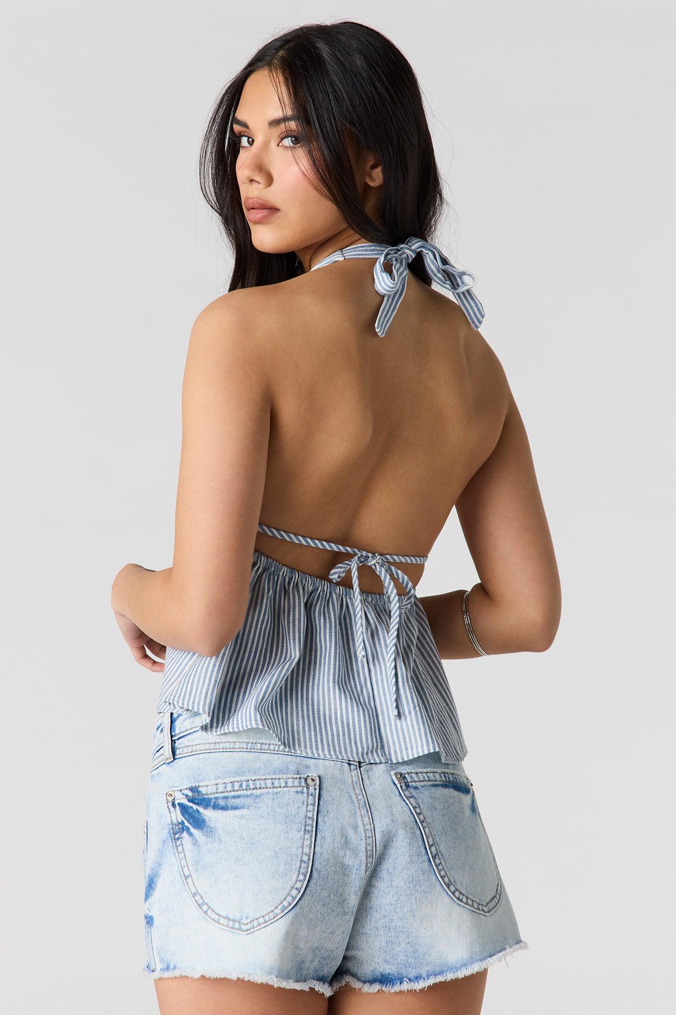 Linen-Blend Halter Top Female Product Image