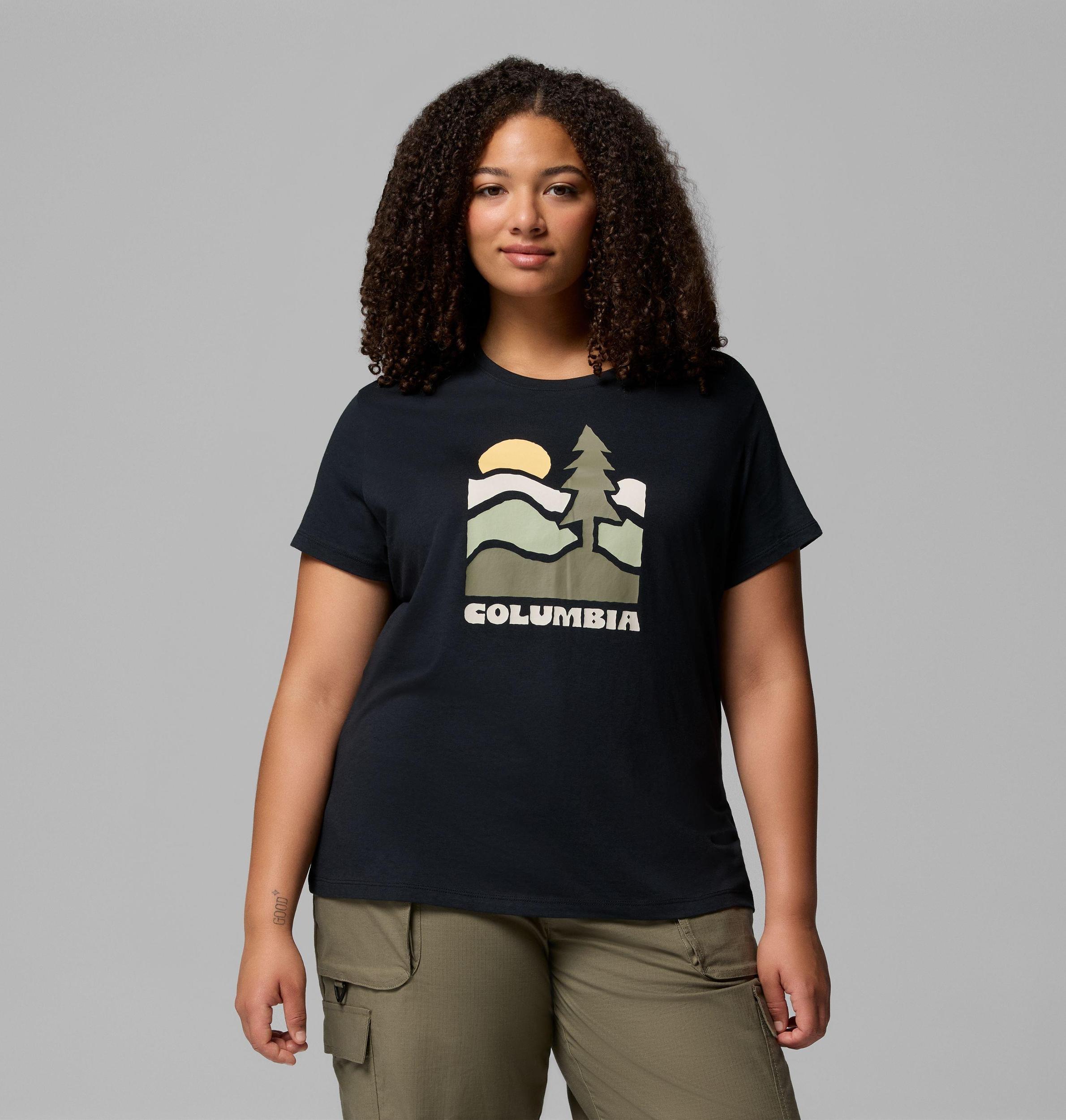 Columbia Womens Ruby Springs Graphic Fitted Short Sleeve Shirt - Plus Size- Product Image