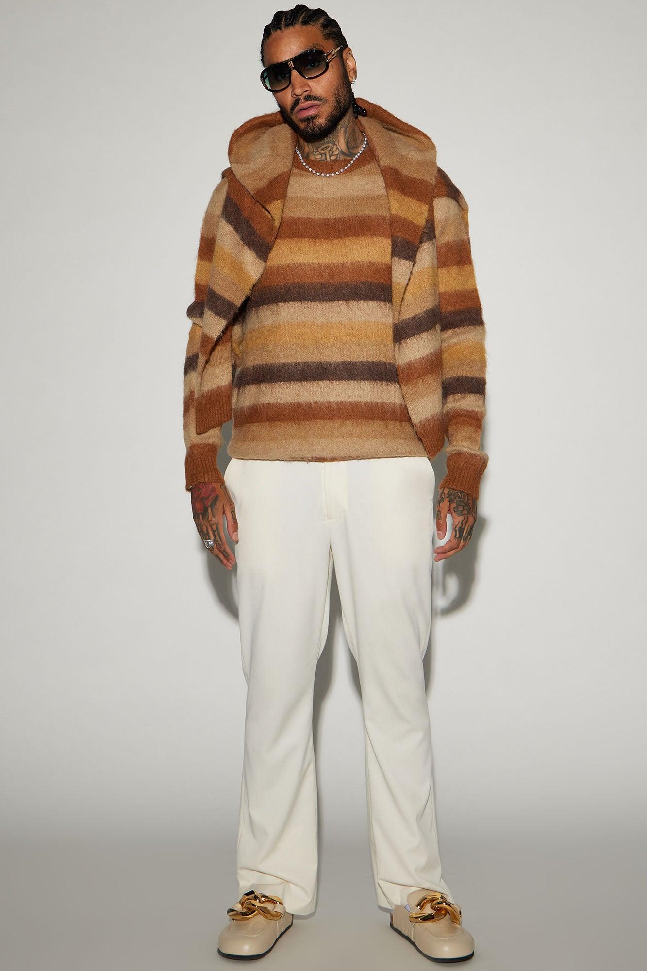Mohair Crewneck - Brown Combo Product Image